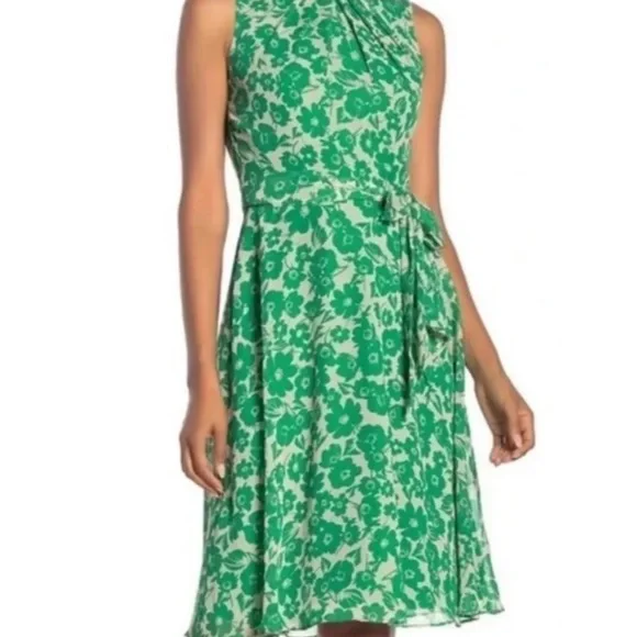 slim fit dress slacks Eliza J Green w/ Orange Flowers L/S Dress – Maidenlane Designer Consignment
